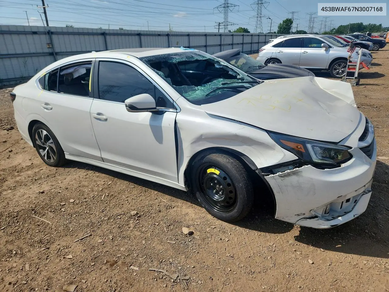 2022 Subaru Legacy Premium VIN: 4S3BWAF67N3007168 Lot: 61357466