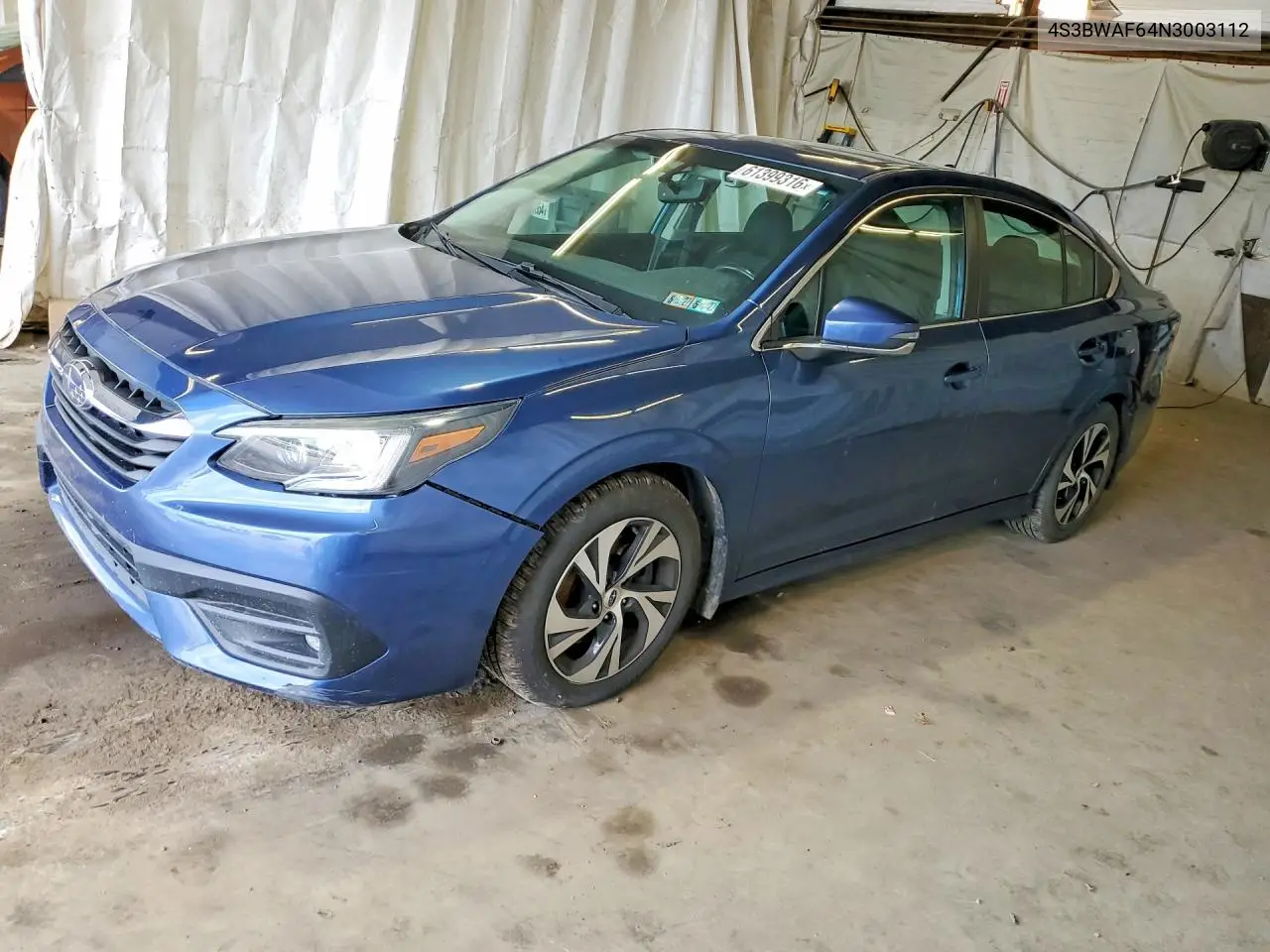 2022 Subaru Legacy Premium VIN: 4S3BWAF64N3003112 Lot: 61399316
