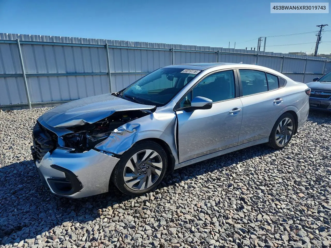 2024 Subaru Legacy Limited VIN: 4S3BWAN6XR3019743 Lot: 55019116