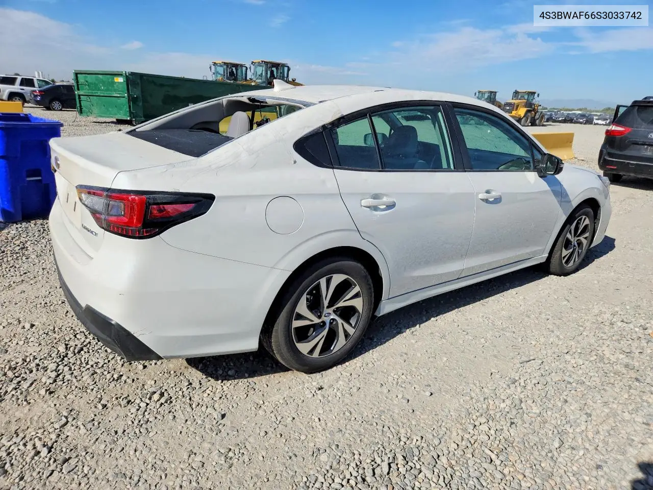2025 Subaru Legacy Premium VIN: 4S3BWAF66S3033742 Lot: 59734486