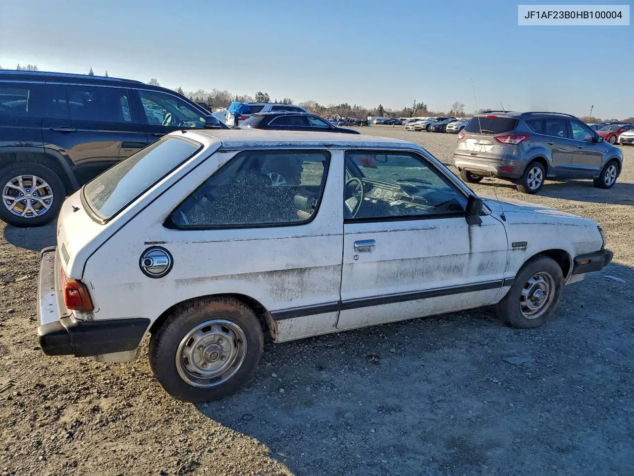 1987 Subaru Gl VIN: JF1AF23B0HB100004 Lot: 98839675
