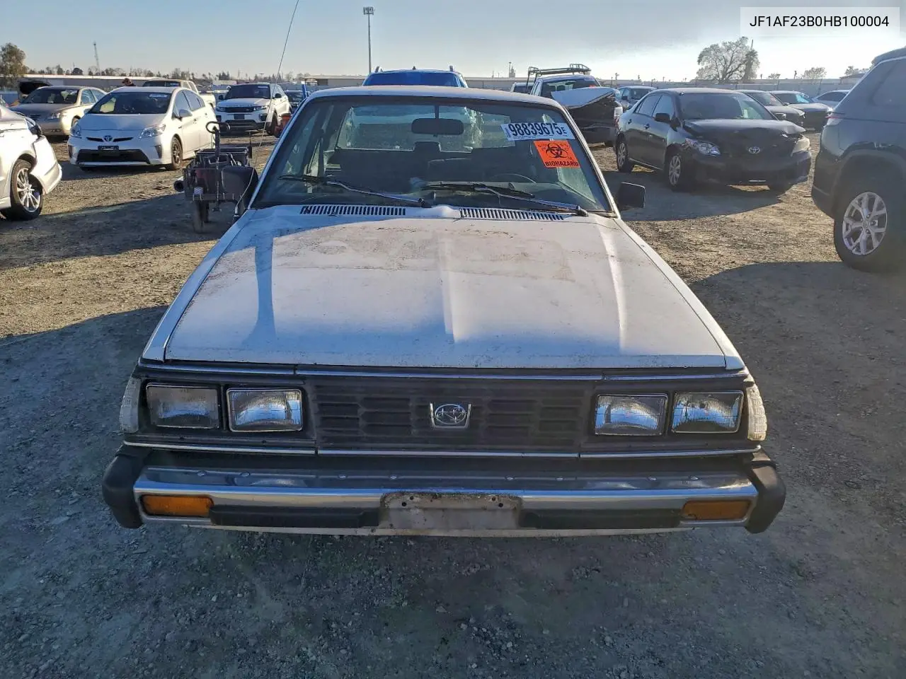 1987 Subaru Gl VIN: JF1AF23B0HB100004 Lot: 98839675