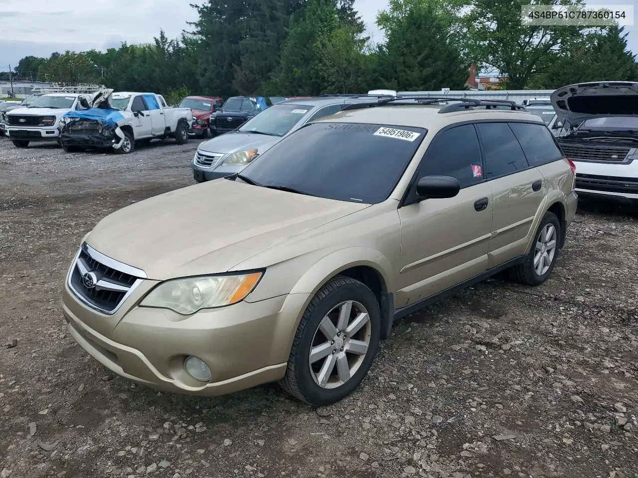 2008 Subaru Outback 2.5I VIN: 4S4BP61C787360154 Lot: 54951906