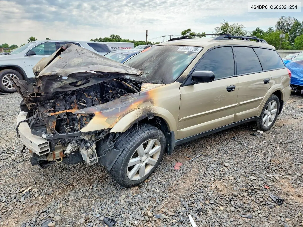 2008 Subaru Outback 2.5I VIN: 4S4BP61C686321254 Lot: 60652086