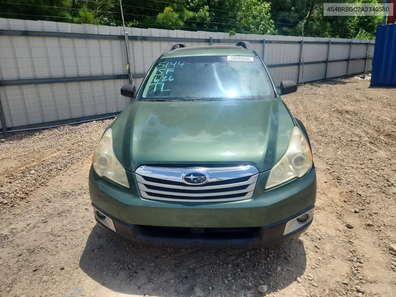 2010 Subaru Outback 2.5I Premium VIN: 4S4BRBGC2A3340580 Lot: 59695536