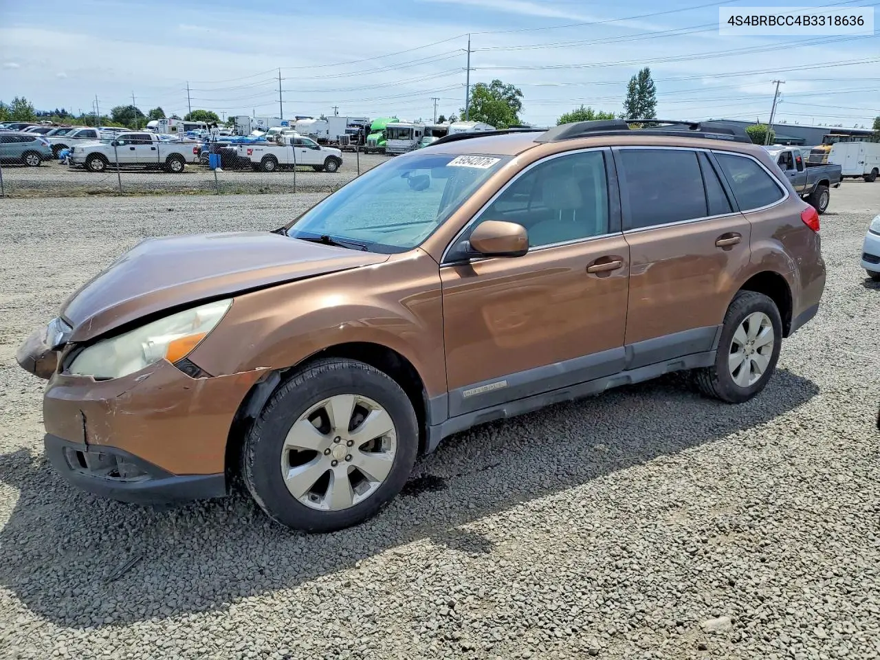 2011 Subaru Outback 2.5I Premium VIN: 4S4BRBCC4B3318636 Lot: 59542076