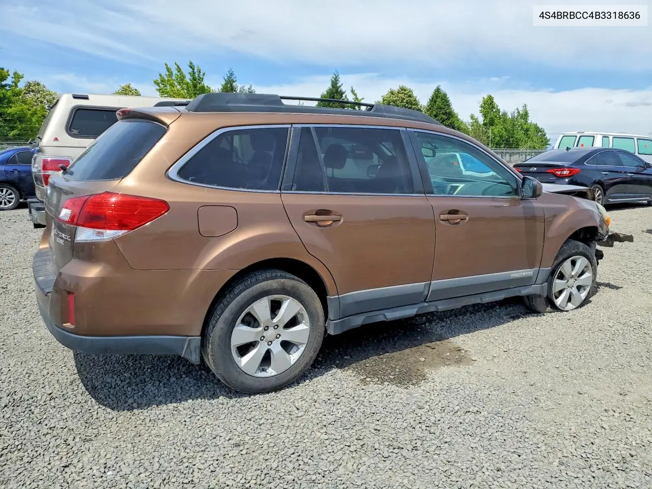 2011 Subaru Outback 2.5I Premium VIN: 4S4BRBCC4B3318636 Lot: 59542076