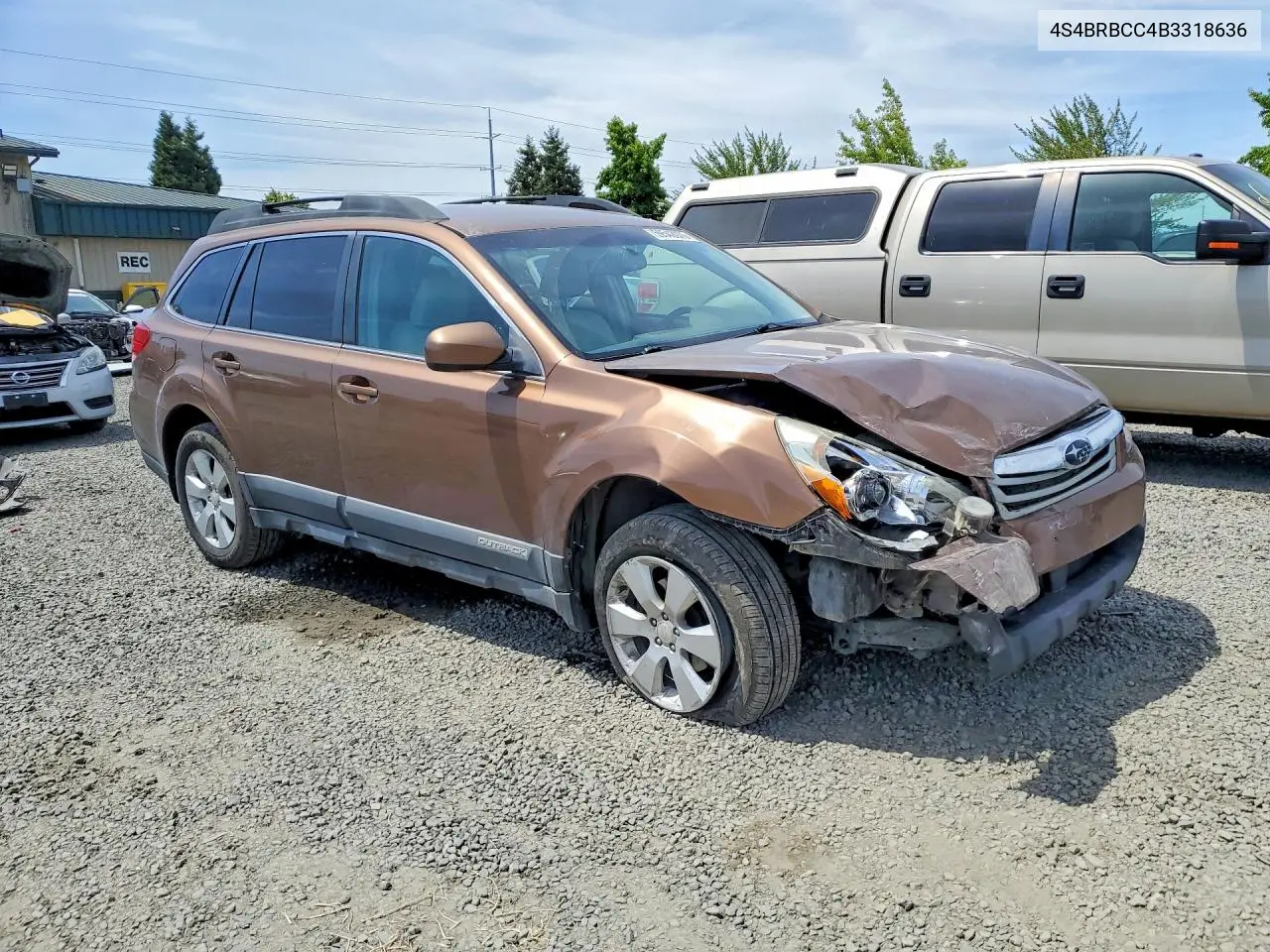 2011 Subaru Outback 2.5I Premium VIN: 4S4BRBCC4B3318636 Lot: 59542076