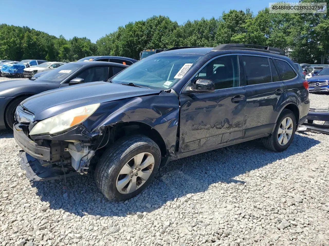 2011 Subaru Outback 2.5I Premium VIN: 4S4BRBCC2B3332759 Lot: 61553456