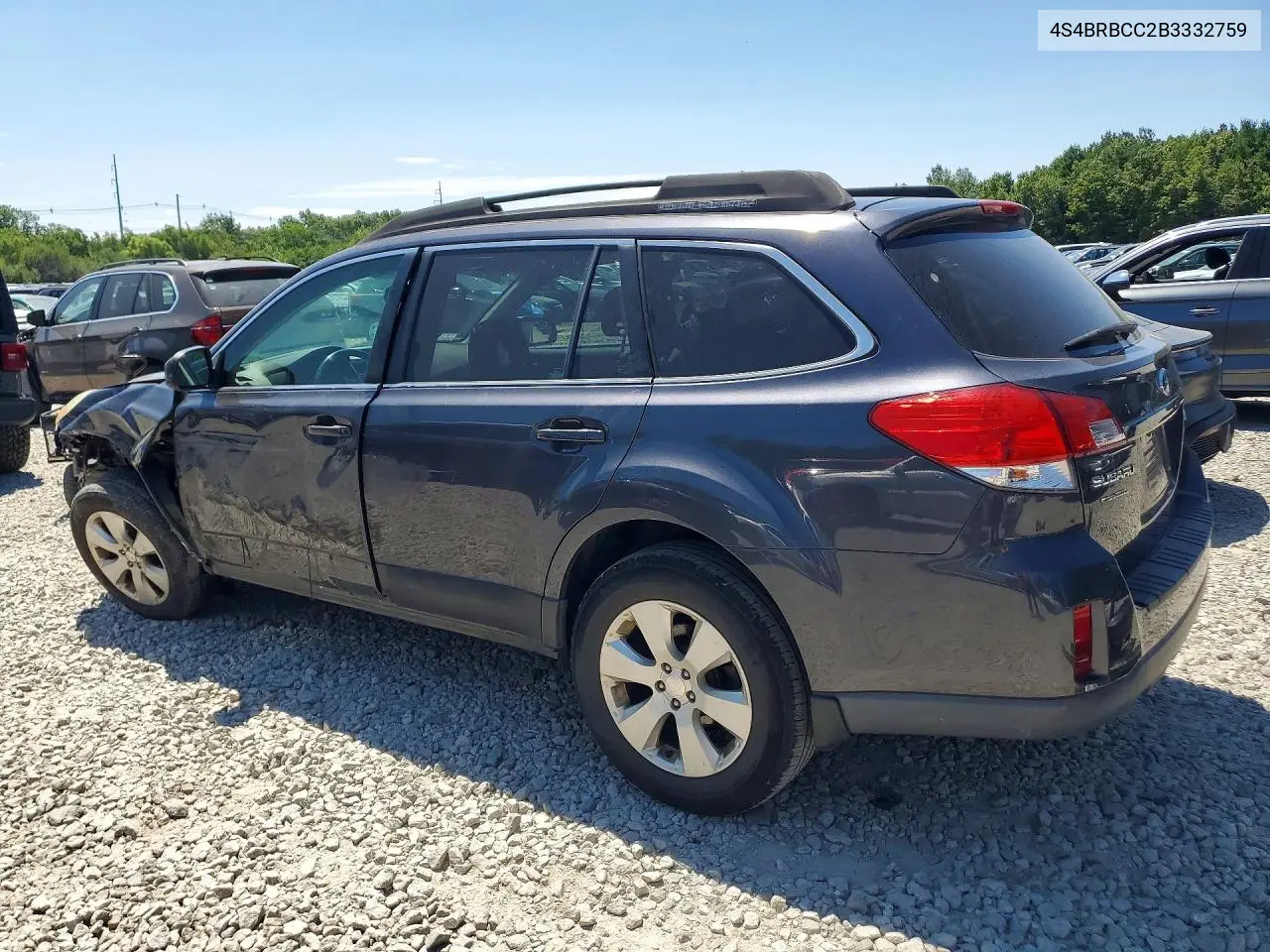 2011 Subaru Outback 2.5I Premium VIN: 4S4BRBCC2B3332759 Lot: 61553456