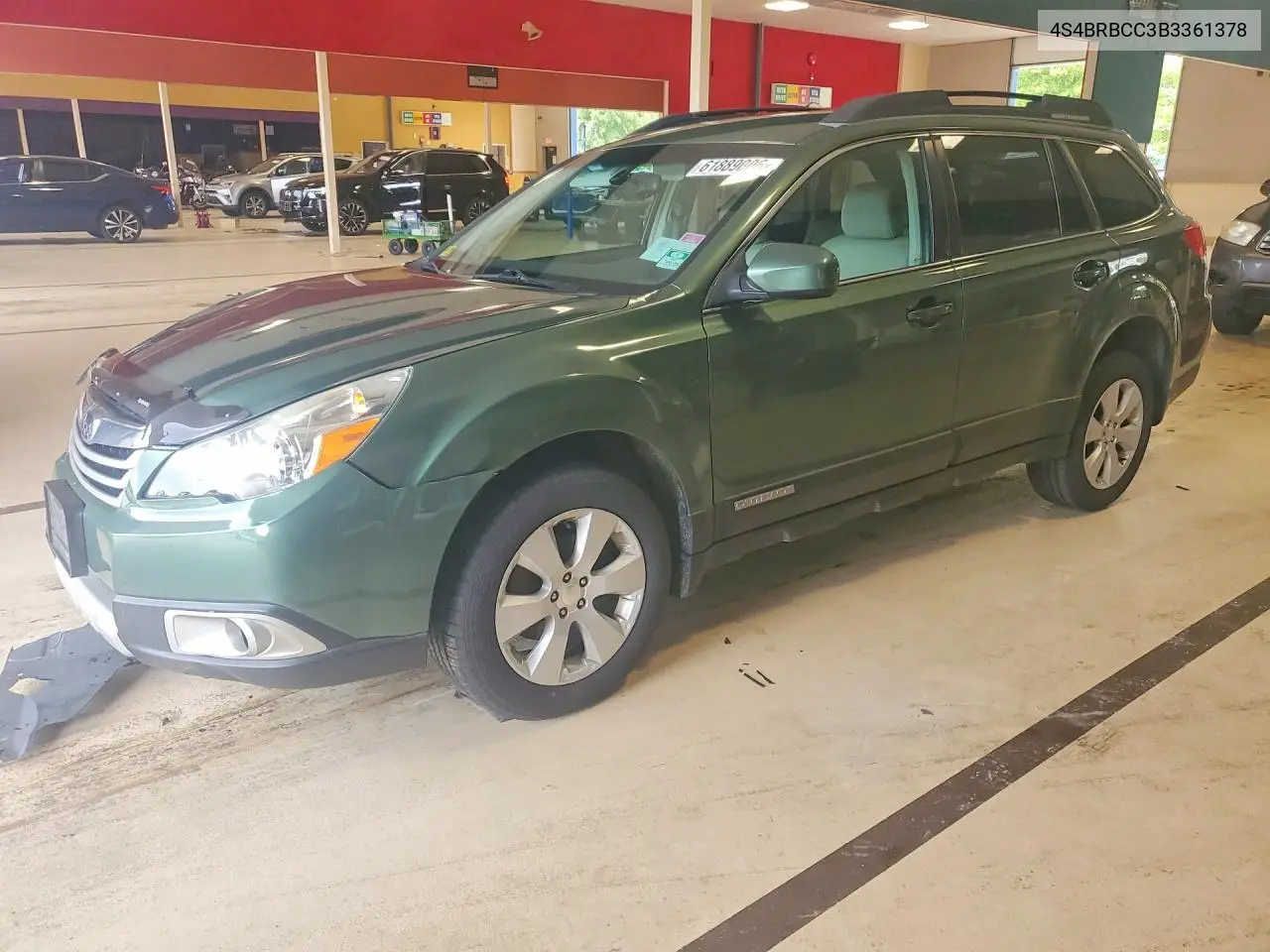2011 Subaru Outback 2.5I Premium VIN: 4S4BRBCC3B3361378 Lot: 61889006