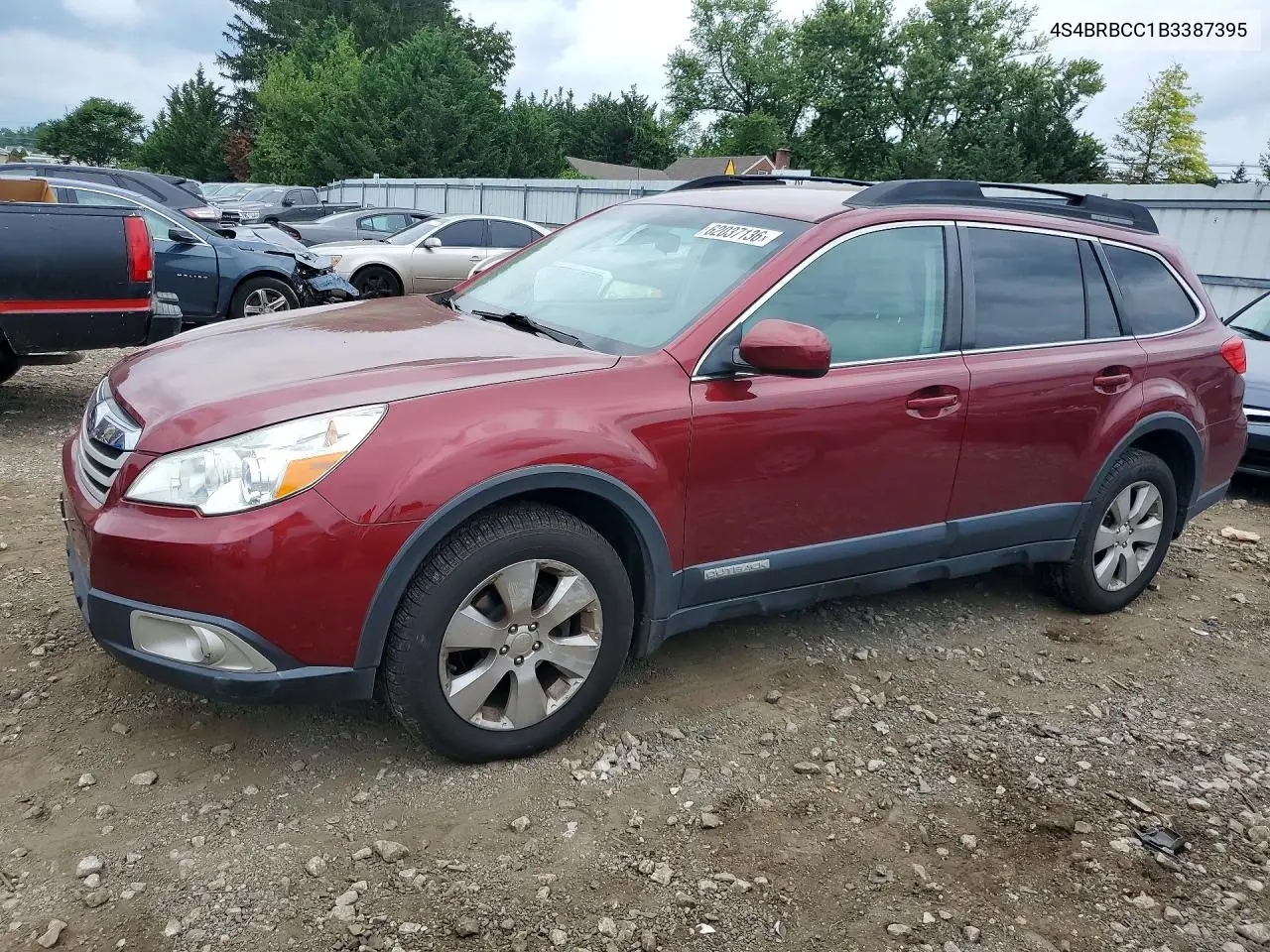 2011 Subaru Outback 2.5I Premium VIN: 4S4BRBCC1B3387395 Lot: 62037136