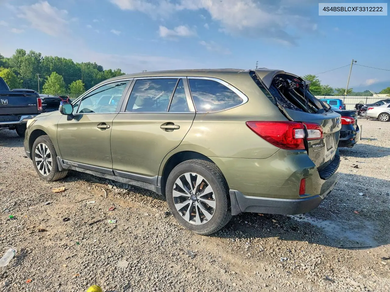 2015 Subaru Outback 2.5I Limited VIN: 4S4BSBLCXF3312222 Lot: 60258926