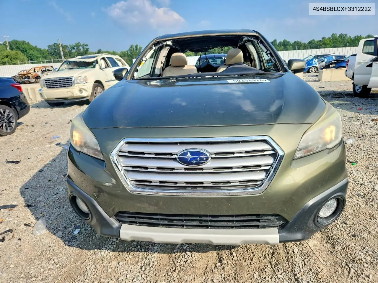 2015 Subaru Outback 2.5I Limited VIN: 4S4BSBLCXF3312222 Lot: 60258926