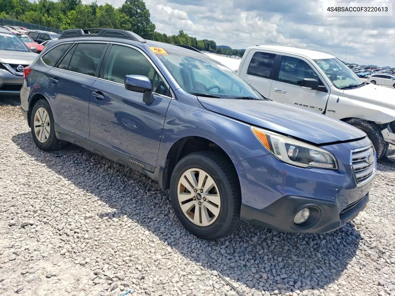 2015 Subaru Outback 2.5I Premium VIN: 4S4BSACC0F3220613 Lot: 61379096