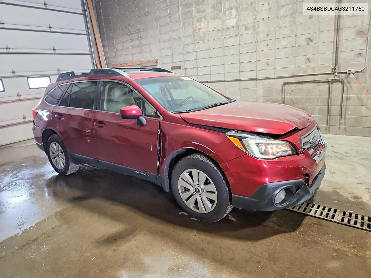 2016 Subaru Outback 2.5I Premium VIN: 4S4BSBDC4G3211760 Lot: 61273356