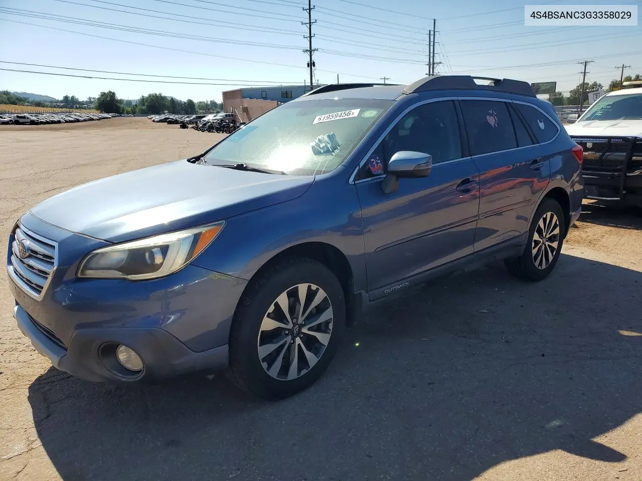 2016 Subaru Outback 2.5I Limited VIN: 4S4BSANC3G3358029 Lot: 61959456