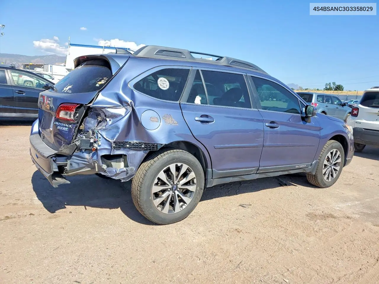 2016 Subaru Outback 2.5I Limited VIN: 4S4BSANC3G3358029 Lot: 61959456
