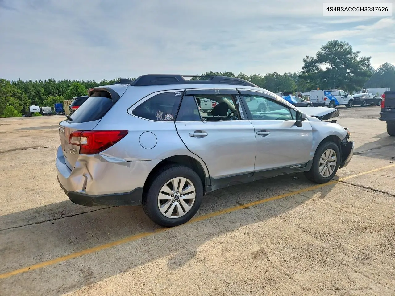 2017 Subaru Outback 2.5I Premium VIN: 4S4BSACC6H3387626 Lot: 59948386