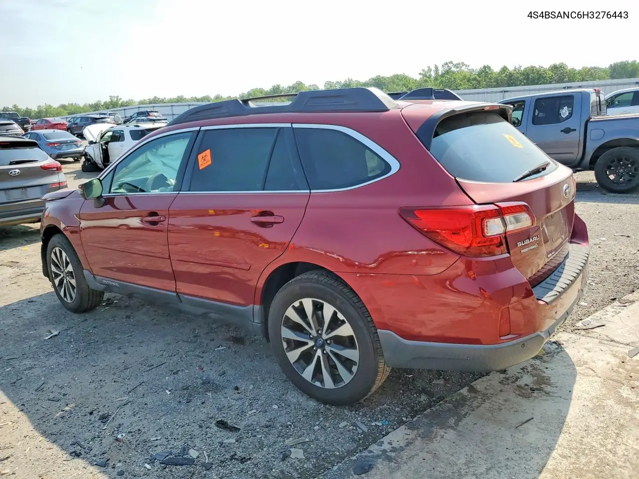 2017 Subaru Outback 2.5I Limited VIN: 4S4BSANC6H3276443 Lot: 61234076
