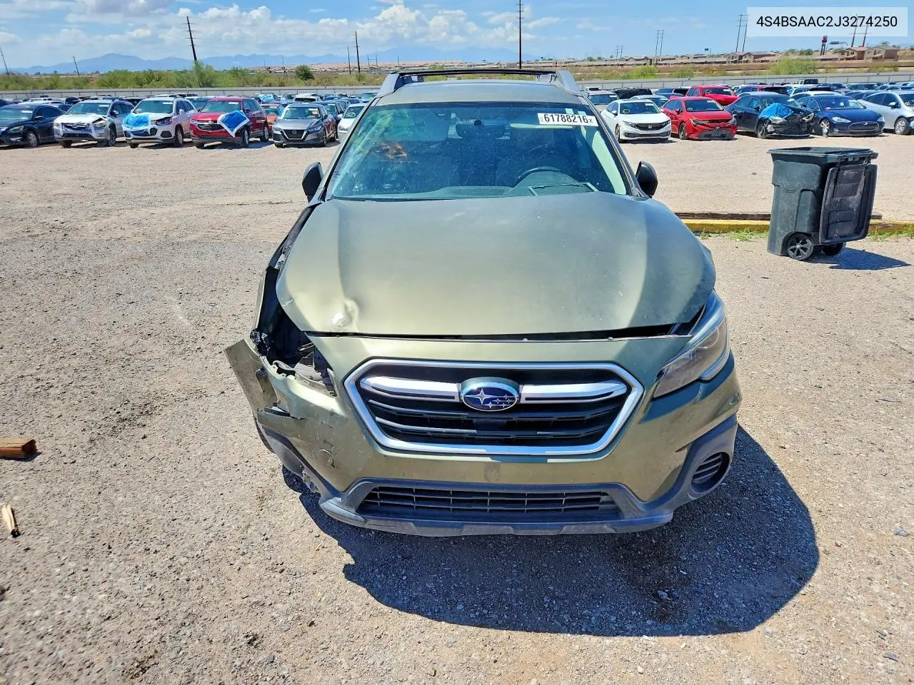 2018 Subaru Outback 2.5I VIN: 4S4BSAAC2J3274250 Lot: 61788216
