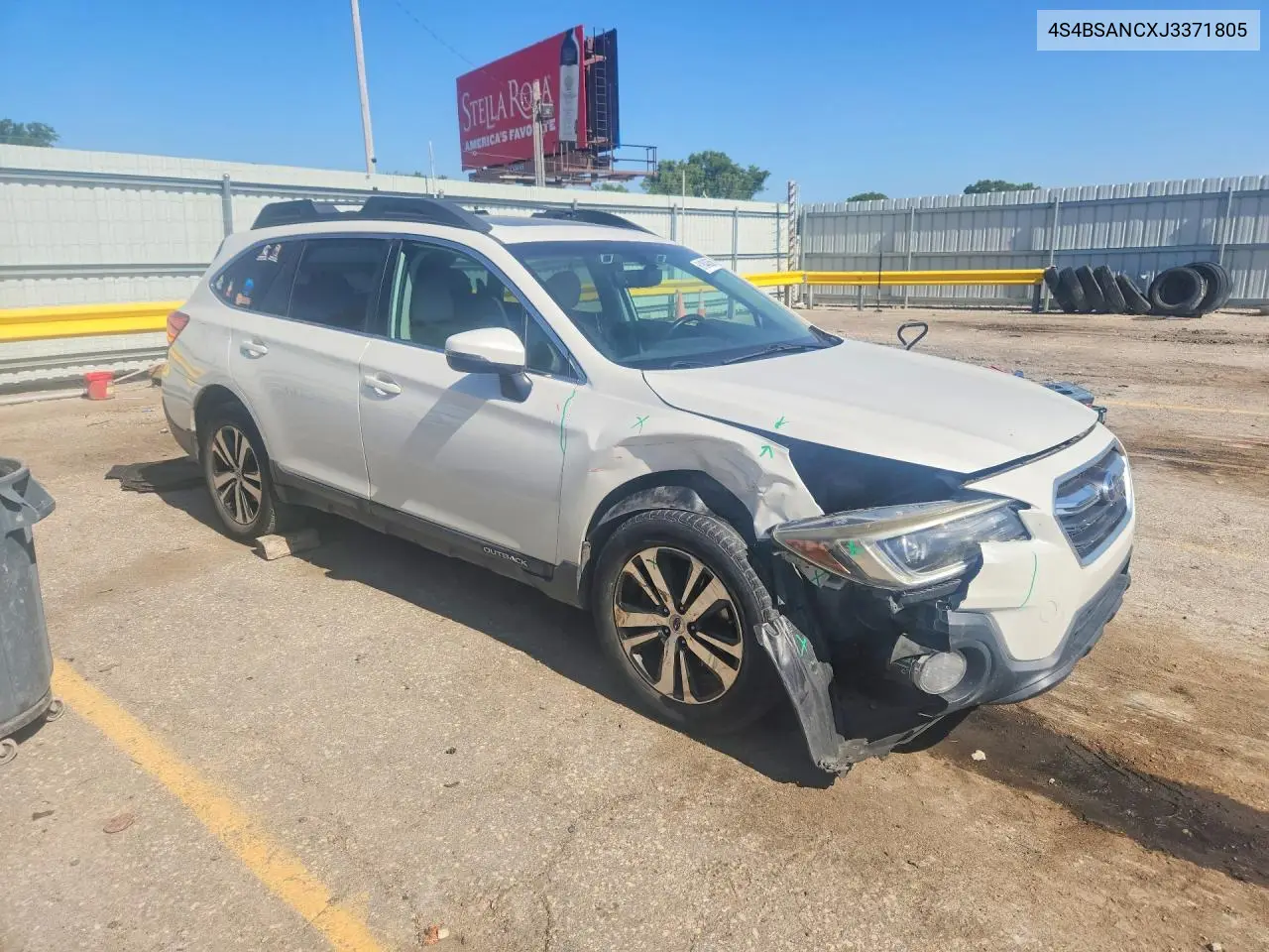 2018 Subaru Outback 2.5I Limited VIN: 4S4BSANCXJ3371805 Lot: 61848356