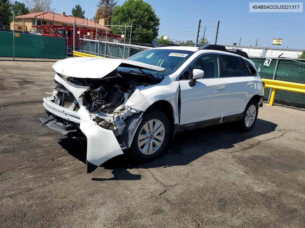 4S4BSACC0J3221317 2018 Subaru Outback 2.5I Premium