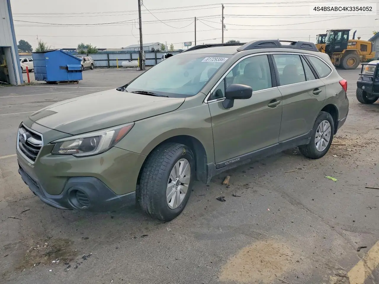 2019 Subaru Outback 2.5I VIN: 4S4BSABC4K3354052 Lot: 61729386