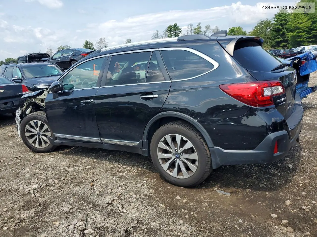 2019 Subaru Outback Touring VIN: 4S4BSATC0K3229905 Lot: 62082916