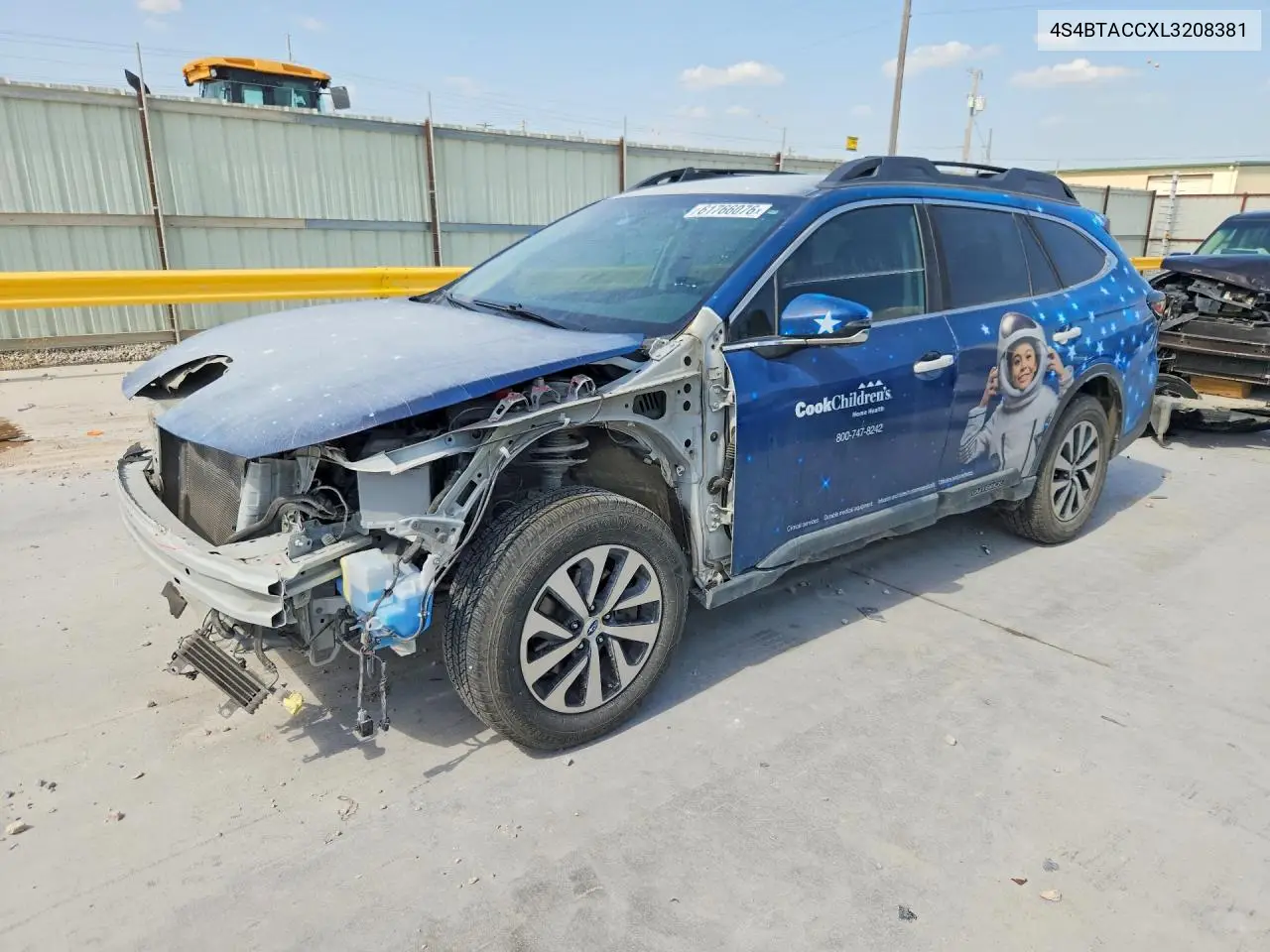 2020 Subaru Outback Premium VIN: 4S4BTACCXL3208381 Lot: 61766076