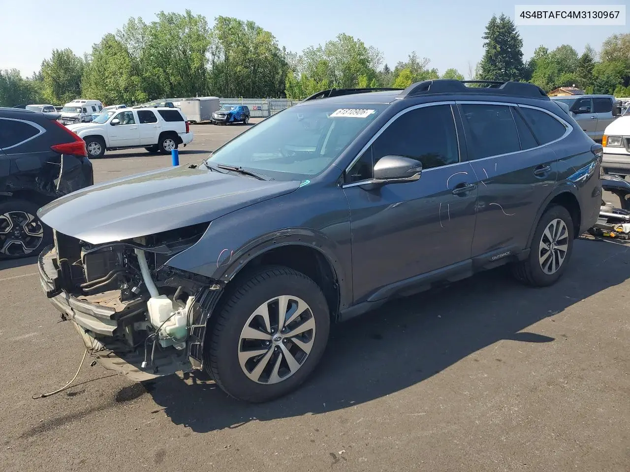 2021 Subaru Outback Premium VIN: 4S4BTAFC4M3130967 Lot: 61810906