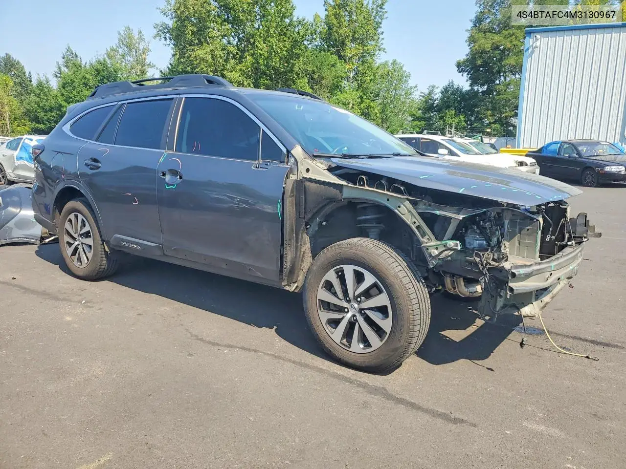2021 Subaru Outback Premium VIN: 4S4BTAFC4M3130967 Lot: 61810906