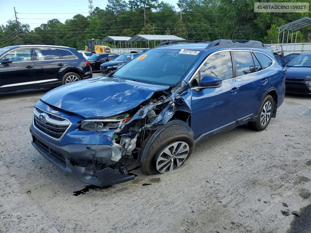 2022 Subaru Outback Premium VIN: 4S4BTADC8N3159327 Lot: 56974276