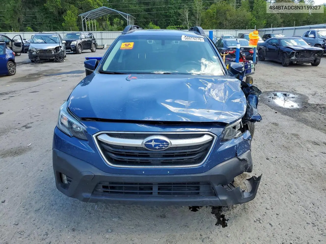 2022 Subaru Outback Premium VIN: 4S4BTADC8N3159327 Lot: 56974276