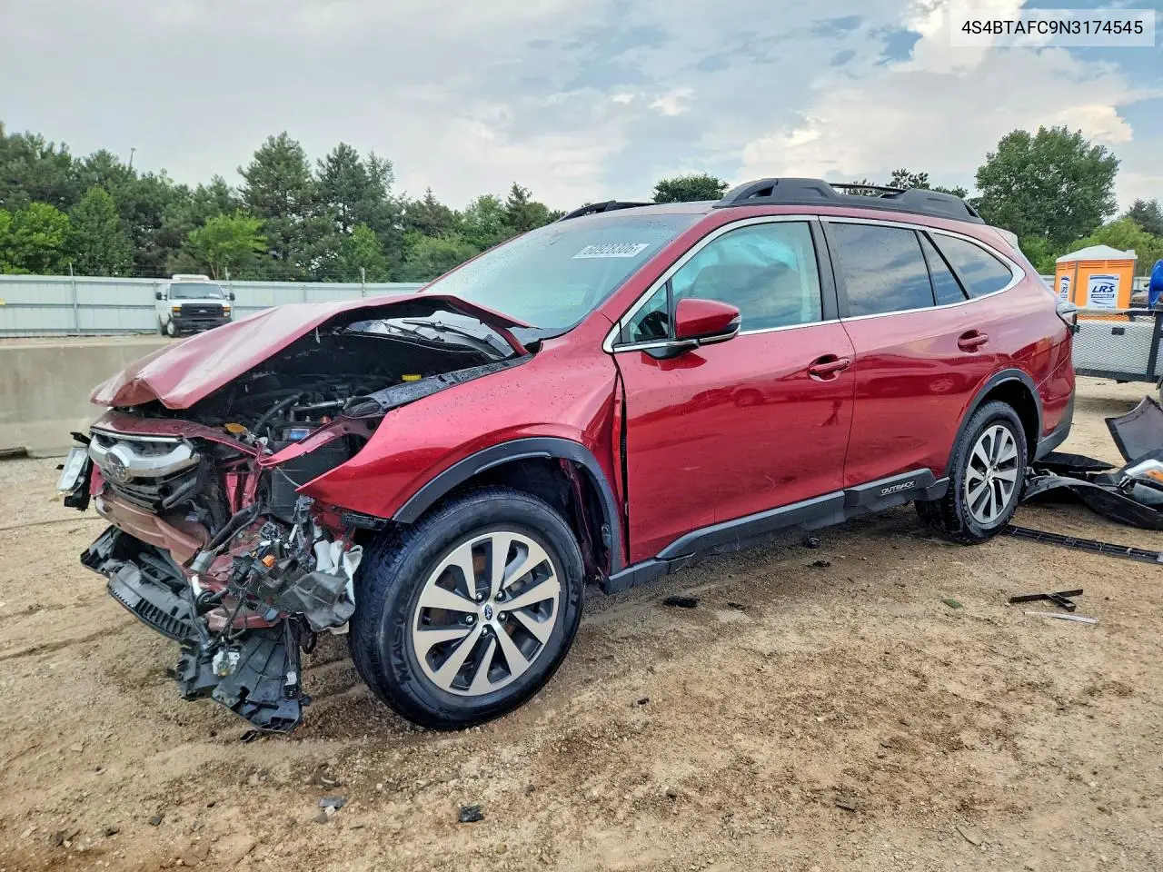 2022 Subaru Outback Premium VIN: 4S4BTAFC9N3174545 Lot: 60928306