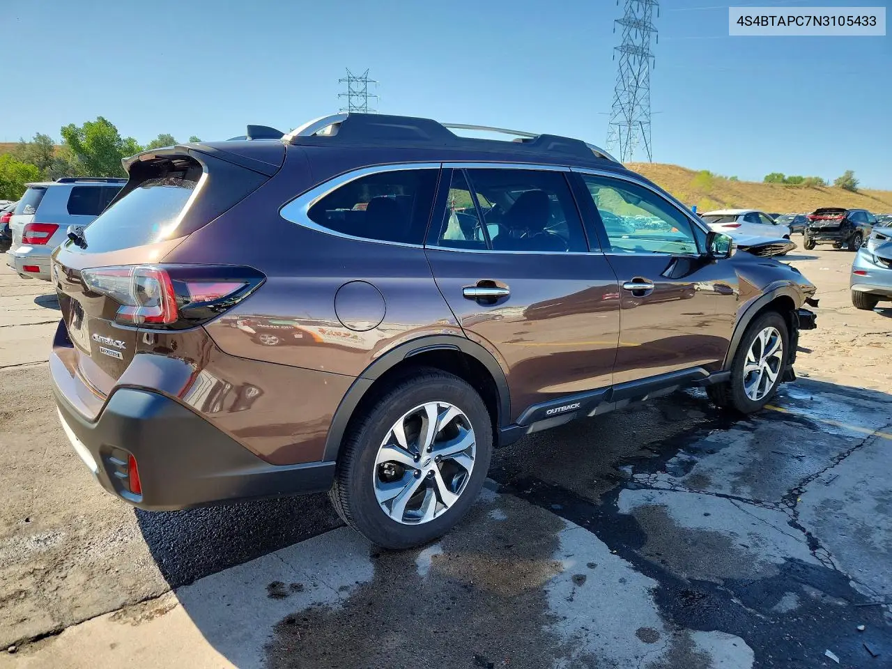 2022 Subaru Outback Touring VIN: 4S4BTAPC7N3105433 Lot: 61776306