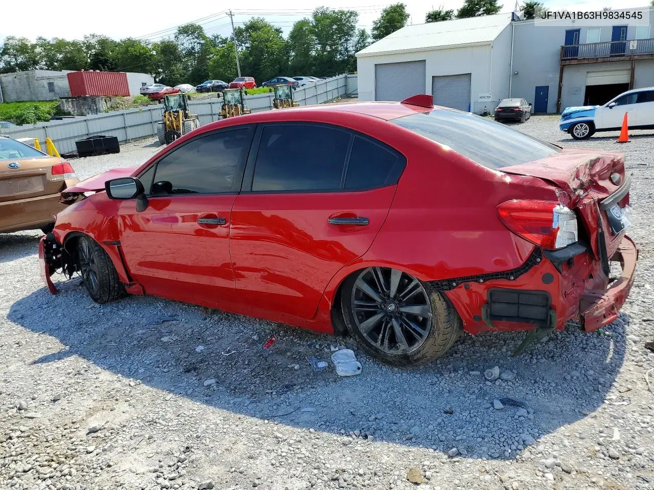 2017 Subaru Wrx VIN: JF1VA1B63H9834545 Lot: 61768116