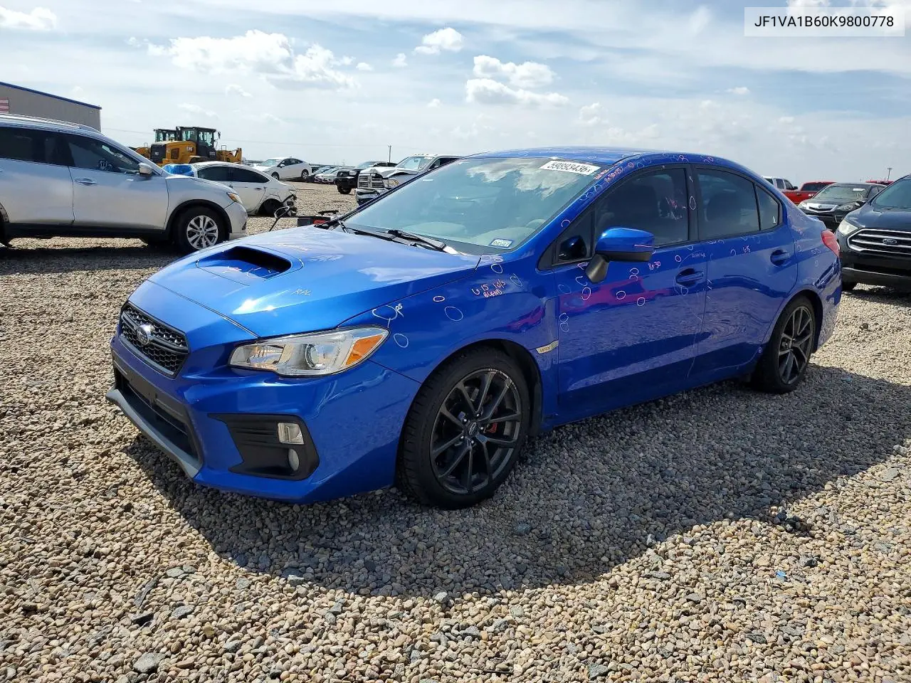 2019 Subaru Wrx Premium VIN: JF1VA1B60K9800778 Lot: 59893436