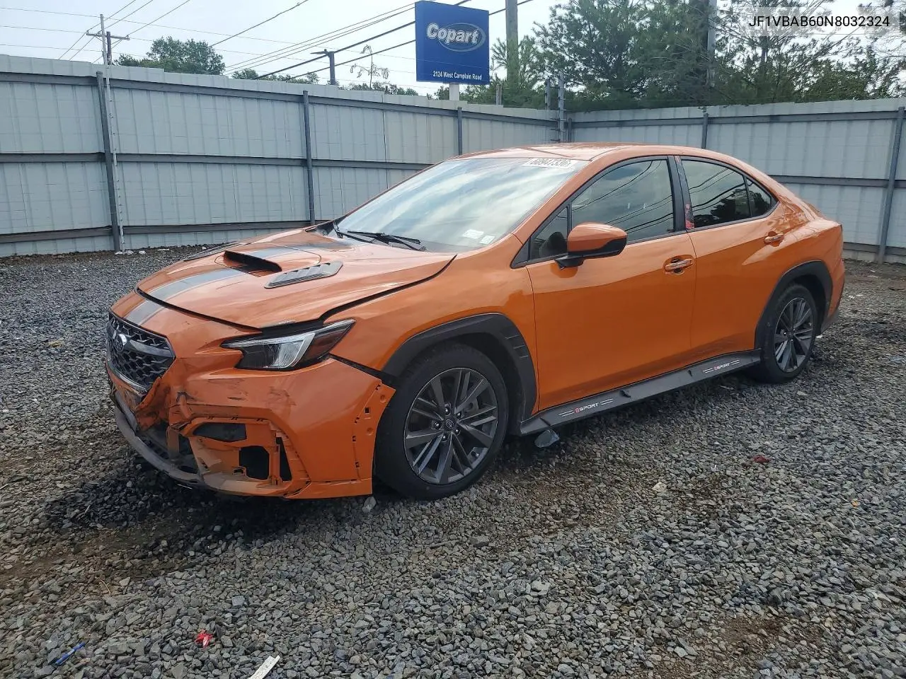 2022 Subaru Wrx VIN: JF1VBAB60N8032324 Lot: 60947336