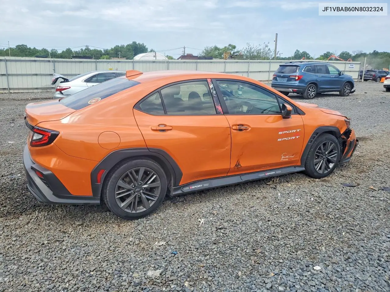 2022 Subaru Wrx VIN: JF1VBAB60N8032324 Lot: 60947336