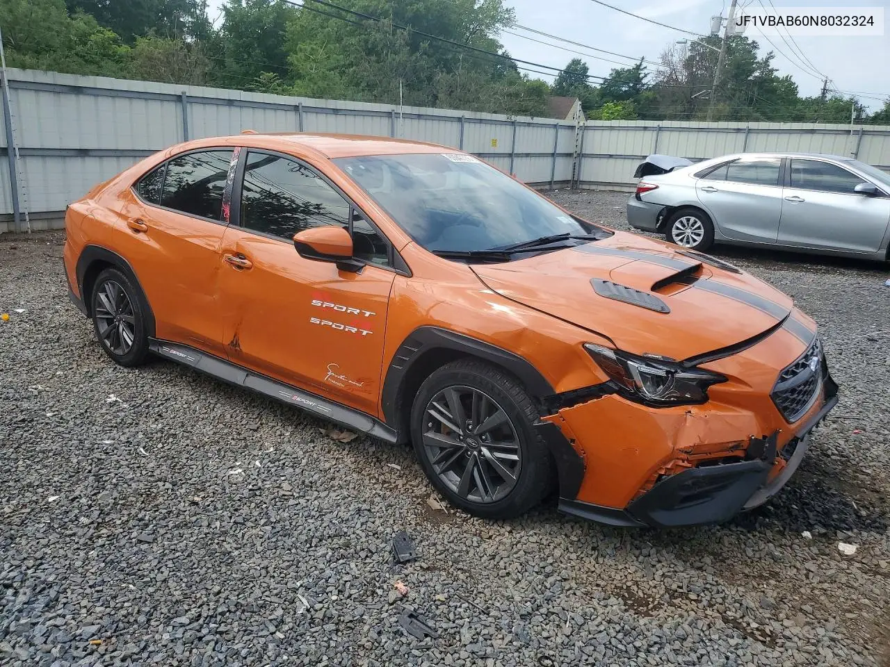 2022 Subaru Wrx VIN: JF1VBAB60N8032324 Lot: 60947336