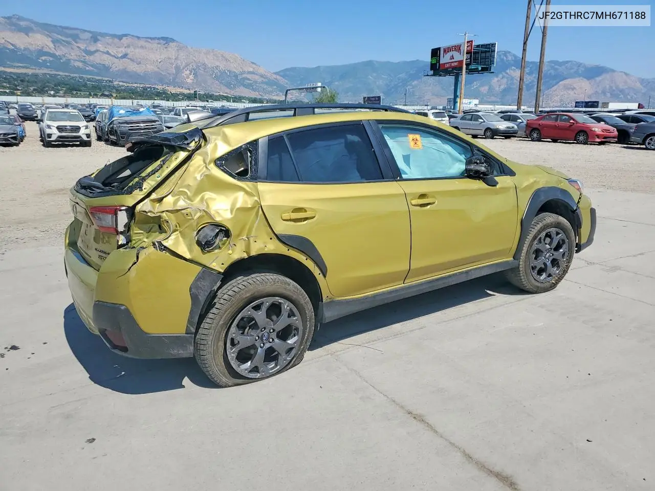 2021 Subaru Crosstrek Sport VIN: JF2GTHRC7MH671188 Lot: 58058136