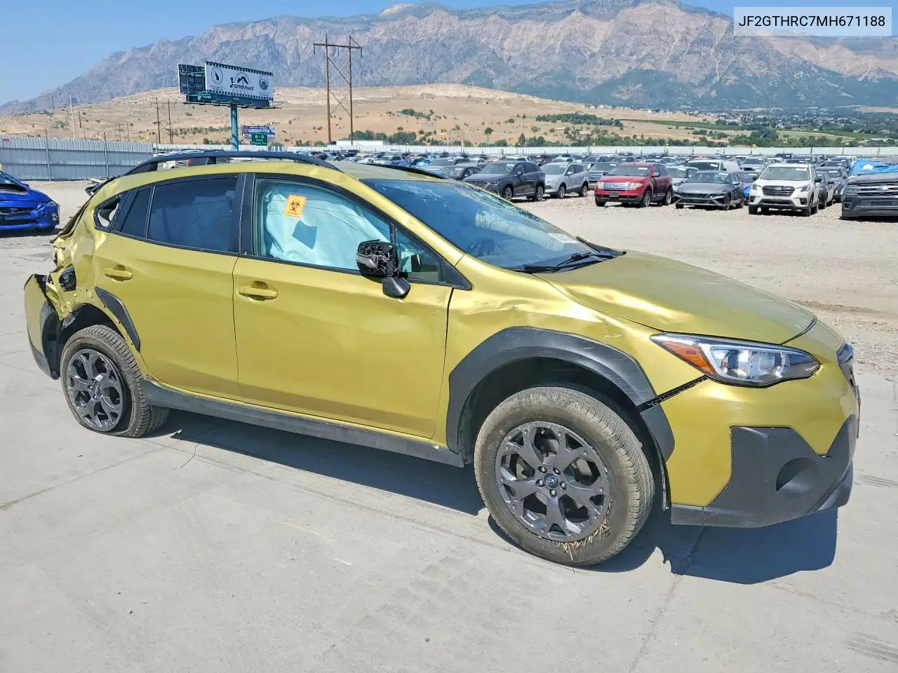 2021 Subaru Crosstrek Sport VIN: JF2GTHRC7MH671188 Lot: 58058136