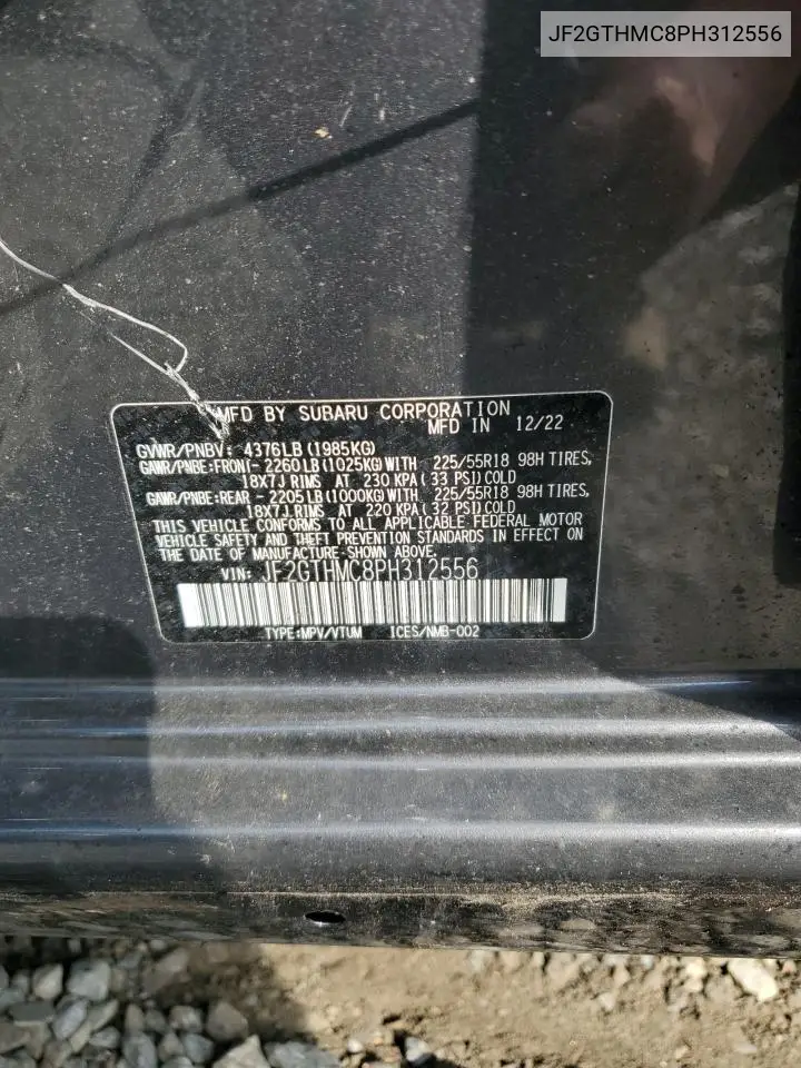 JF2GTHMC8PH312556 2023 Subaru Crosstrek Limited