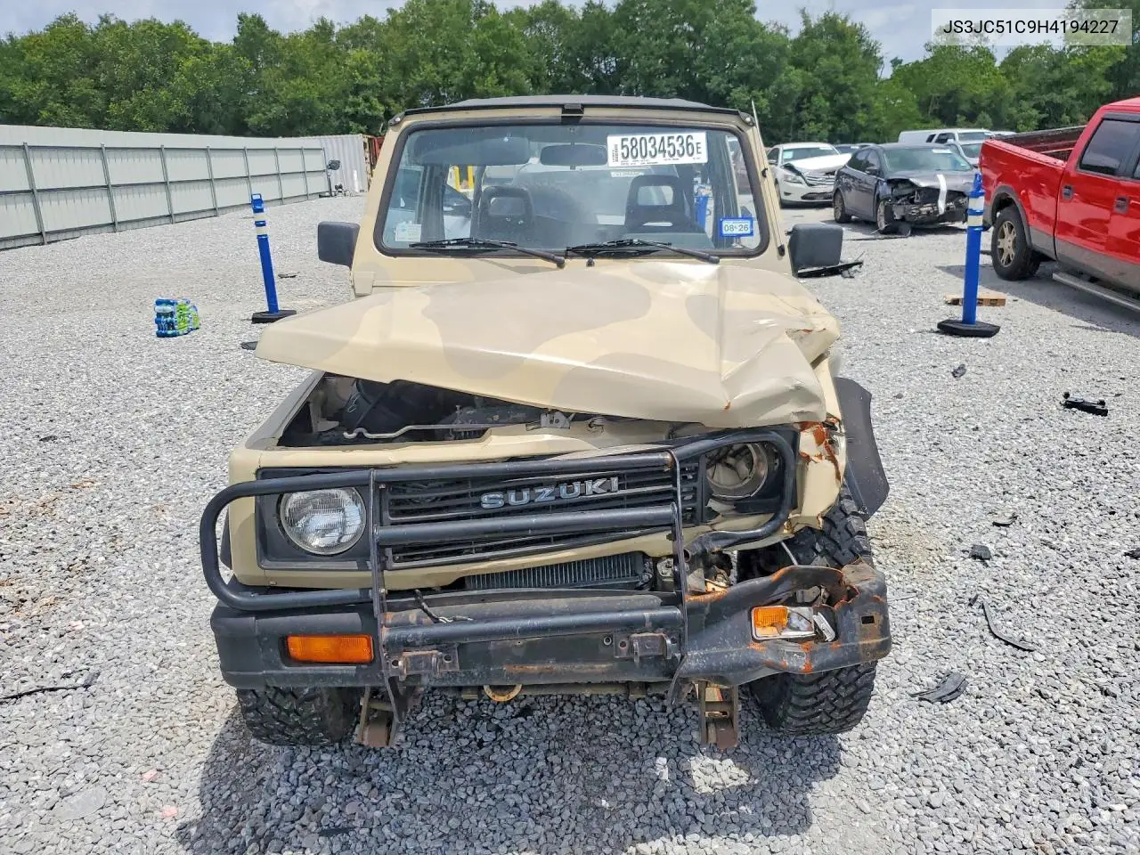1987 Suzuki Samurai VIN: JS3JC51C9H4194227 Lot: 58034536