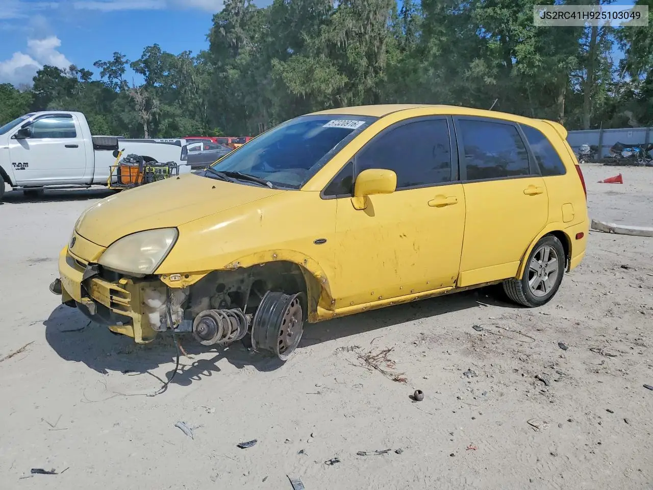 2002 Suzuki Aerio Sx VIN: JS2RC41H925103049 Lot: 57320916