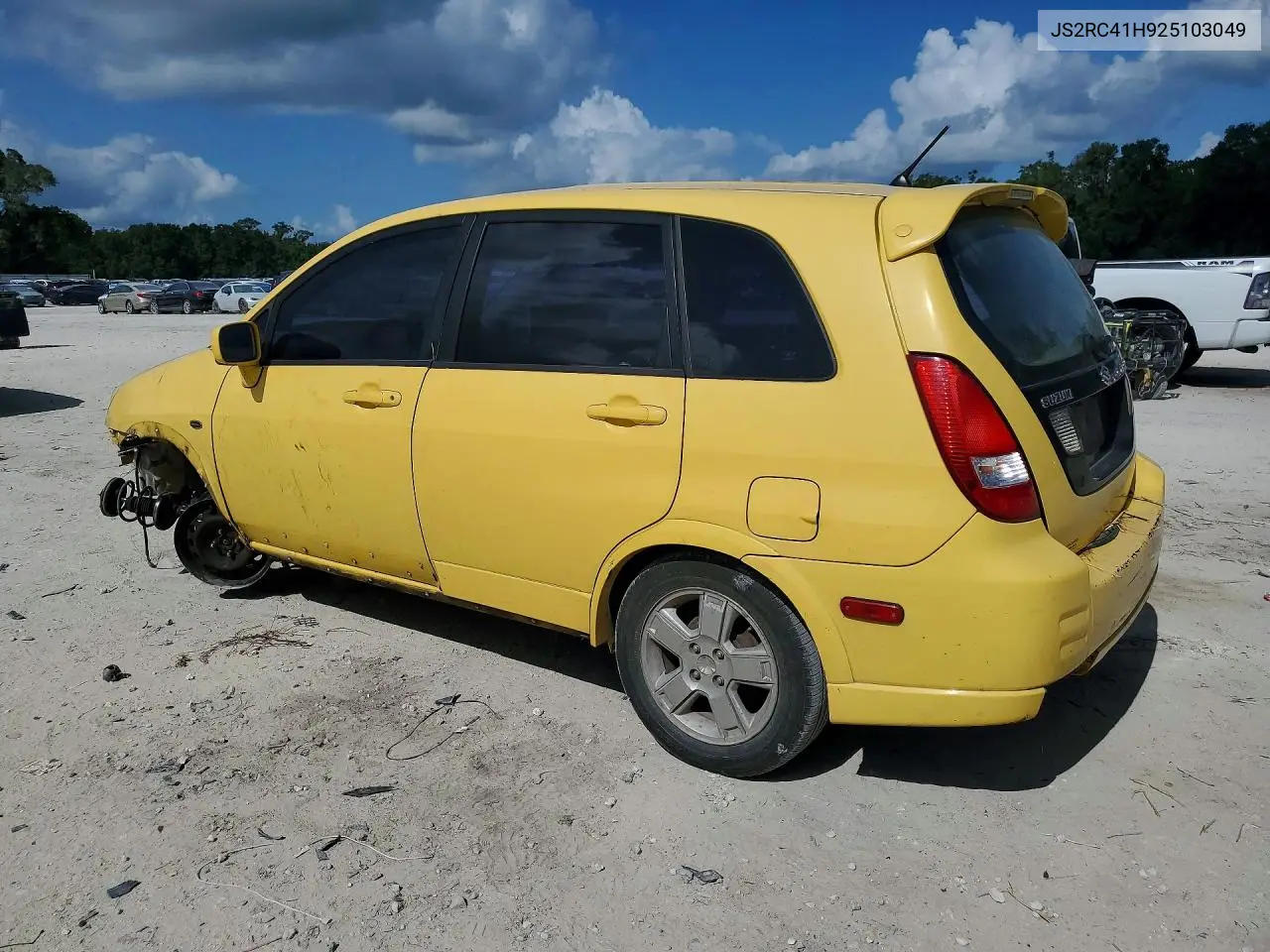 2002 Suzuki Aerio Sx VIN: JS2RC41H925103049 Lot: 57320916
