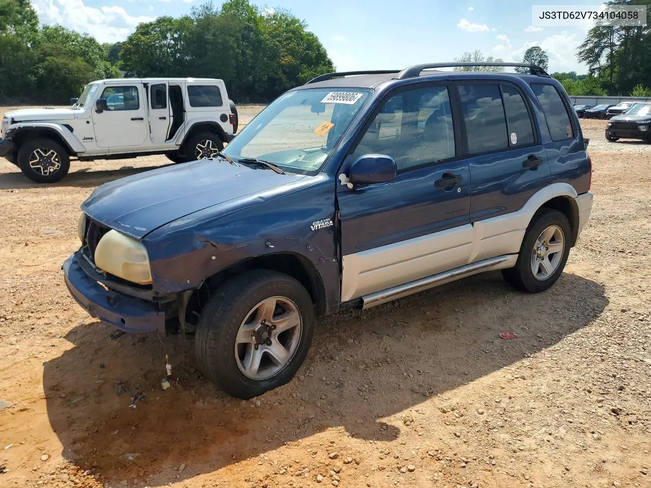 2003 Suzuki Grand Vitara Jlx Limited VIN: JS3TD62V734104058 Lot: 59899806