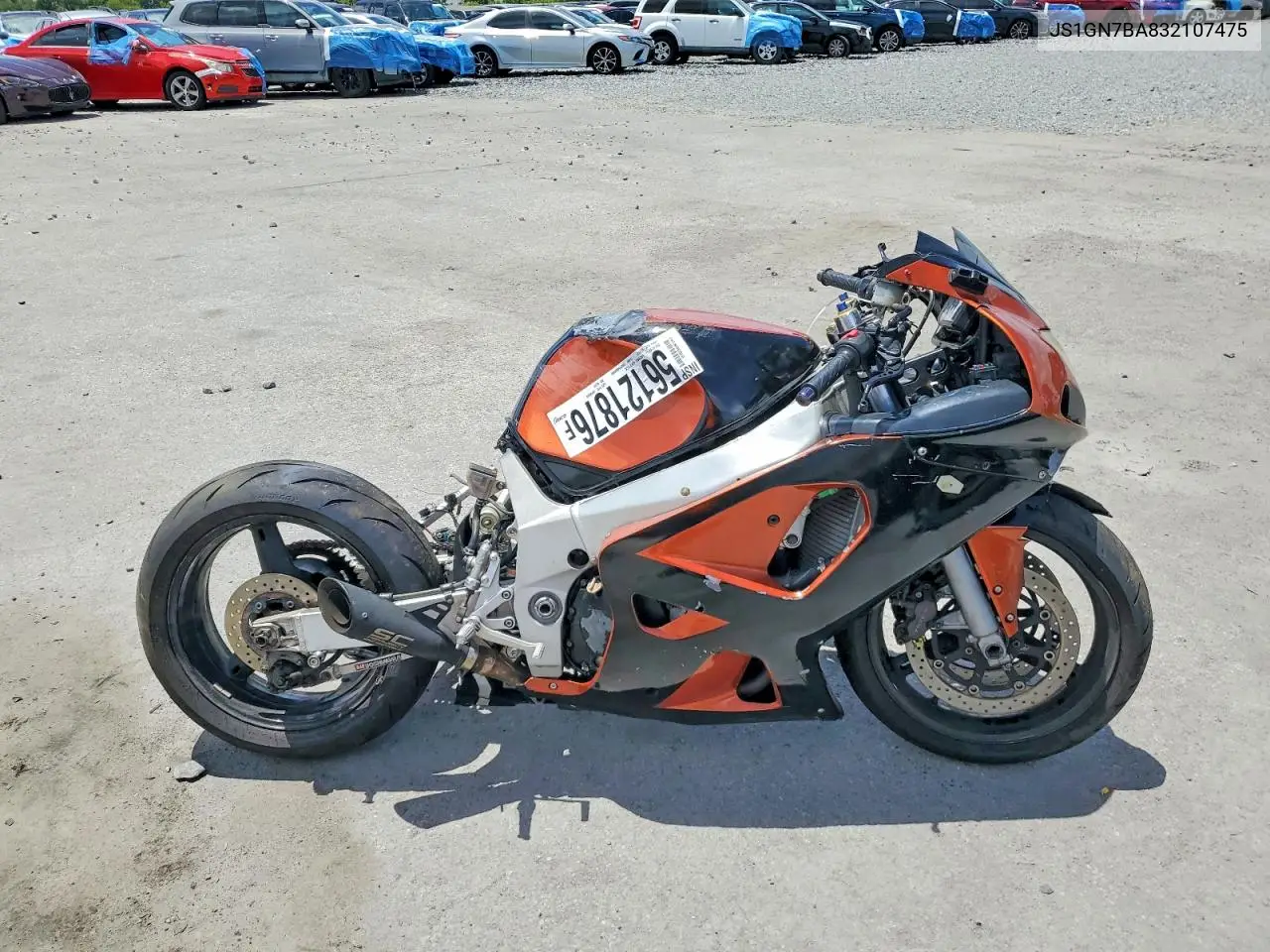 2003 Suzuki Motorcycle VIN: JS1GN7BA832107475 Lot: 56121876