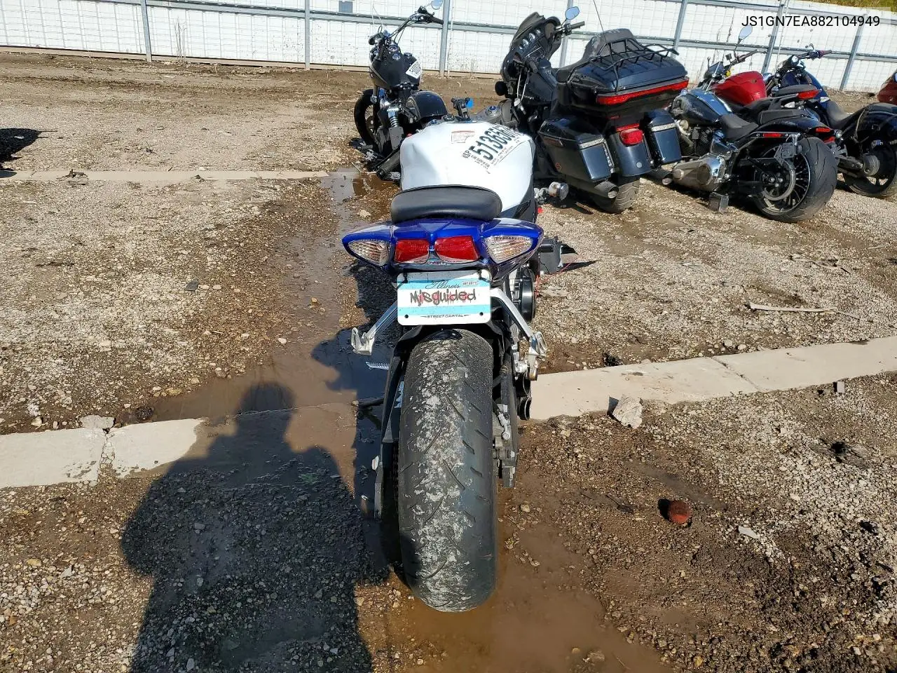 2008 Suzuki Gsx-R600 VIN: JS1GN7EA882104949 Lot: 51365676